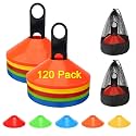 Soccer Cones for Sports Training Disc Cones Include Carry Bag and Holder