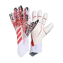Soccer Goalie Gloves Anti Slip Hand Protector Professional Goalkeeper Gloves Size 7 Red and White