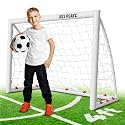 Soccer Goals for Backyard, Kids High-Strength Fast Set-Up | Football Gifts Age 3 4 5 6 7 8 9 10 11 12 13 14 Year Old Child Teens & Youth (Weatherproof), White