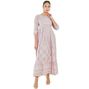 Soch Women Beige Modal Floral Dress