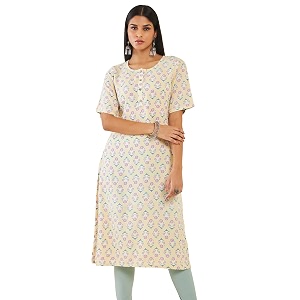 Soch Women Rayon Regular Fit Floral Kurta