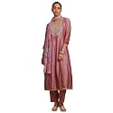 Soch Womens Blush Pink Vichitra Solid Suit