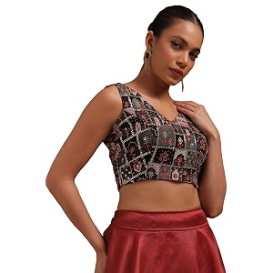 Soch Womens Georgette Floral Print Padded Blouse