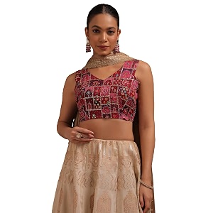 Soch Womens Georgette Floral Print Padded Blouse