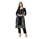 Soch Womens Green Velvet Embroidered Kurta Set