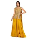 Soch Womens Off White Georgette Blend Embroidered Suit Set With Sequins
