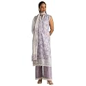 Soch Womens Purple Linen Blend Botanical Print