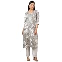 Soch Womens Rayon Botanical Kurta Set With