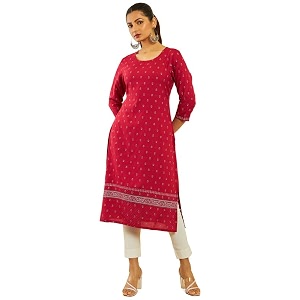 Soch Womens Rayon Floral All-Over Print Round-Neck