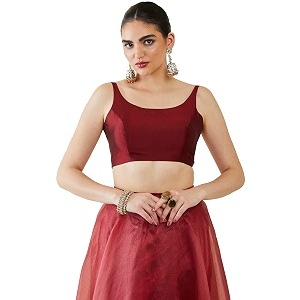 Soch Womens Taffeta Solid Sleeveless Padded Blouse