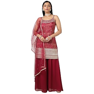 Soch Womens Tissue Embroidered Suit Set With