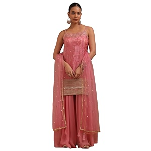 Soch Womens Tissue Embroidered Suit Set With