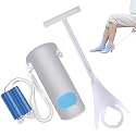 Sock Aid Kit, Sock Puller Aid Easy On and Off, Sock Assistant Device No Bending, Sock Aids for Putting On Socks and Sock Remover, Sock Helper for Seniors, Pregnant, and Limited Mobility (Grey)
