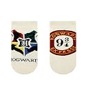 SocksXpress Harry Potter Hogwarts Crest & Hogwarts Express Lowcut Socks for Women | Made with Cotton and Spandex Lowcut Ankle socks for women (Pack of 2)- Cream
