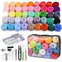SOCNITC 45 Colors Needle Felting Kits Needle Felting Supplies with Tools