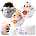 SOCNITC 3 Pcs Animal Needle Felting Starter Kit with Needle Felting Tools