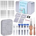 SOCNITC 70 Pcs 4 Sizes Felting Needles Tool Kit with Needle Felting Pad