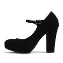 Soda “Ayden” ~ Women Mary Jane Ankle Strap Cushion High Heel Pump Shoe