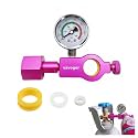 Soda Co2 Refill Adapter with Big Pressure Gauge for Pink Co2 Cylinder,Soda Co2 Exchange Carbonator Fill Station Compatible with DUO Terra Art Soda Co2 Tank,Red