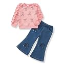SODLON Baby Toddler Girl Clothes Sweatshirt Jeans Fall Winter Outfit 12M-5T
