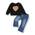 SODLON Baby Toddler Girl Clothes Sweatshirt Jeans Fall Winter Outfit 12M-5T