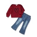 SODLON Baby Toddler Girl Clothes Sweatshirt Jeans Fall Winter Outfit 12M-5T