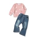 SODLON Baby Toddler Girl Clothes Sweatshirt Jeans Fall Winter Outfit 12M-5T