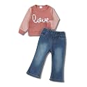 SODLON Baby Toddler Girl Clothes Sweatshirt Jeans Fall Winter Outfit 12M-5T