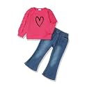 SODLON Baby Toddler Girl Clothes Sweatshirt Jeans Fall Winter Outfit 12M-5T