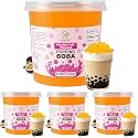 Soeos Passion Fruit Popping Boba, Popping Boba Pearls, 6.6 lbs (3 kg) (Pack of 4)