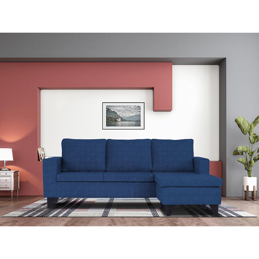 Alexia Decent L Shape 4 Seater Sofa Set (Blue) - Price History
