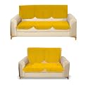 Fashion Throw Quilted Velvet 3 and 2 Seater Sofa Cover | Anti-Slip | Machine Washable | Sofa Slipcover | Yellow (3+2)