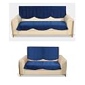 Fashion Throw Quilted Velvet 3 and 2 Seater Sofa Cover | Anti-Slip | Machine Washable | Sofa Slipcover | Navy (3+2)