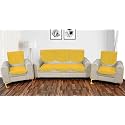Fashion Throw Quilted Velvet 5 Seater Sofa Cover | Anti-Slip | Machine Washable | Sofa Slipcover | Yellow (5 Seater)