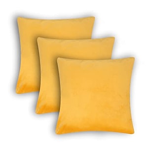 sofa cushion covers home decor item cushion cover pillow case for living room bedroom hall couchampoffice decorative velvet pillow solid plain cushion covers yellow set of 3 16 x 16 inch
