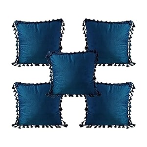 sofa cushion covers home decor item cushion cover pillow case for living room bedroom hall couchampoffice decorative velvet pillow solid plain cushion covers dark blue set of 5 16 x 16 inch