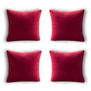 velvet cushion covers maroon set of 4 14 x 14 inch