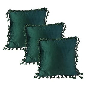 sofa cushion covers home decor item cushion cover pillow case for living room bedroom hall couchampoffice decorative velvet pillow solid plain cushion covers dark green set of 3 16 x 16 inch