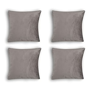 sofa cushion covers home decor item cushion cover pillow case for living room bedroom hall couchampoffice decorative velvet pillow solid plain cushion covers grey set of 4 18 x 18 inch