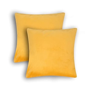 sofa cushion covers home decor item cushion cover pillow case for living room bedroom hall couchampoffice decorative velvet pillow solid plain cushion covers yellow set of 2 16 x 16 inch