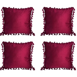 sofa cushion covers home decor item cushion cover pillow case for living room bedroom hall couchampoffice decorative velvet pillow solid plain cushion covers dangler maroon set of 4 18 x 18 inch