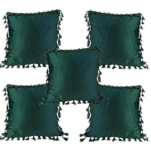 sofa cushion covers home decor item cushion cover pillow case for living room bedroom hall couch amp office decorative velvet solid plain dark green set of 5 16 x 16 inch