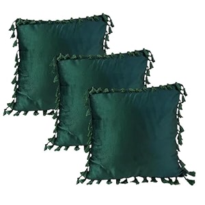 sofa cushion covers home decor item cushion cover pillow case for living room bedroom hall couchampoffice decorative velvet pillow solid plain cushion covers dark green set of 3 14 x 14 inch