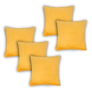 sofa cushion covers home decor item cushion cover pillow case for living room bedroom hall couch amp office decorative velvet solid plain cushion covers yellow set of 5 16 x 16 inch