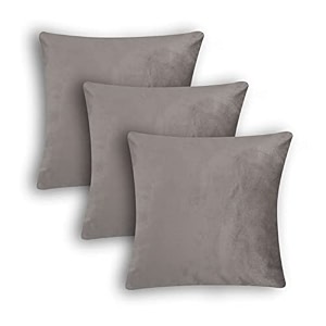 sofa cushion covers home decor item cushion cover pillow case for living room bedroom hall couchampoffice decorative velvet pillow solid plain cushion covers grey set of 3 18 x 18 inch