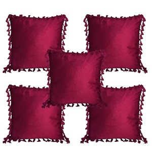 sofa cushion covers home decor item cushion cover pillow case for living room bedroom hall couchampoffice decorative velvet pillow solid plain cushion covers dangler maroon set of 5 18 x 18 inch