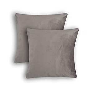 sofa cushion covers home decor item cushion cover pillow case for living room bedroom hall couchampoffice decorative velvet pillow solid plain cushion covers grey set of 2 14 x 14 inch