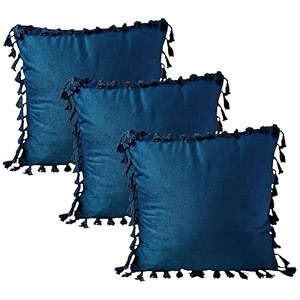 sofa cushion covers home decor item cushion cover pillow case for living room bedroom hall couchampoffice decorative velvet pillow solid plain cushion covers dark blue set of 3 18 x 18 inch