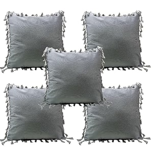 sofa cushion covers home decor item cushion cover pillow case for living room bedroom hall couchampoffice decorative velvet pillow solid plain cushion covers dark grey set of 5 18 x 18 inch