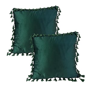 sofa cushion covers home decor item cushion cover pillow case for living room bedroom hall couchampoffice decorative velvet pillow solid plain cushion covers dark green set of 1 16 x 16 inch